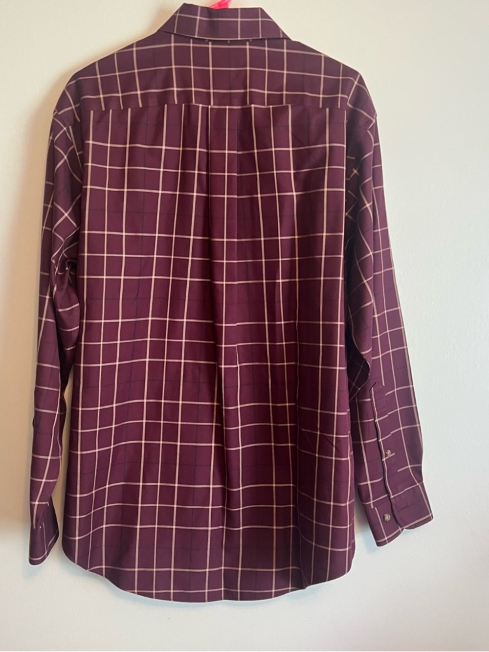 Brooks Brothers Burgundy Windowpane Long-Sleeve Dress Shirt - Picture 5 of 5